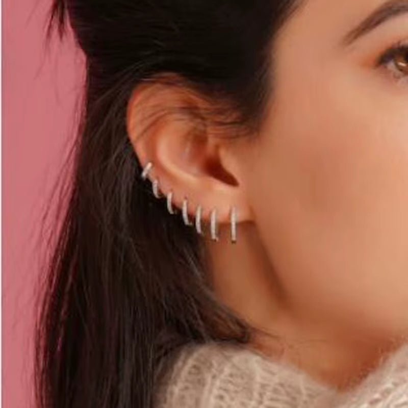 Stainless Steel Minimal Hoop Earrings - TakeCareBaby