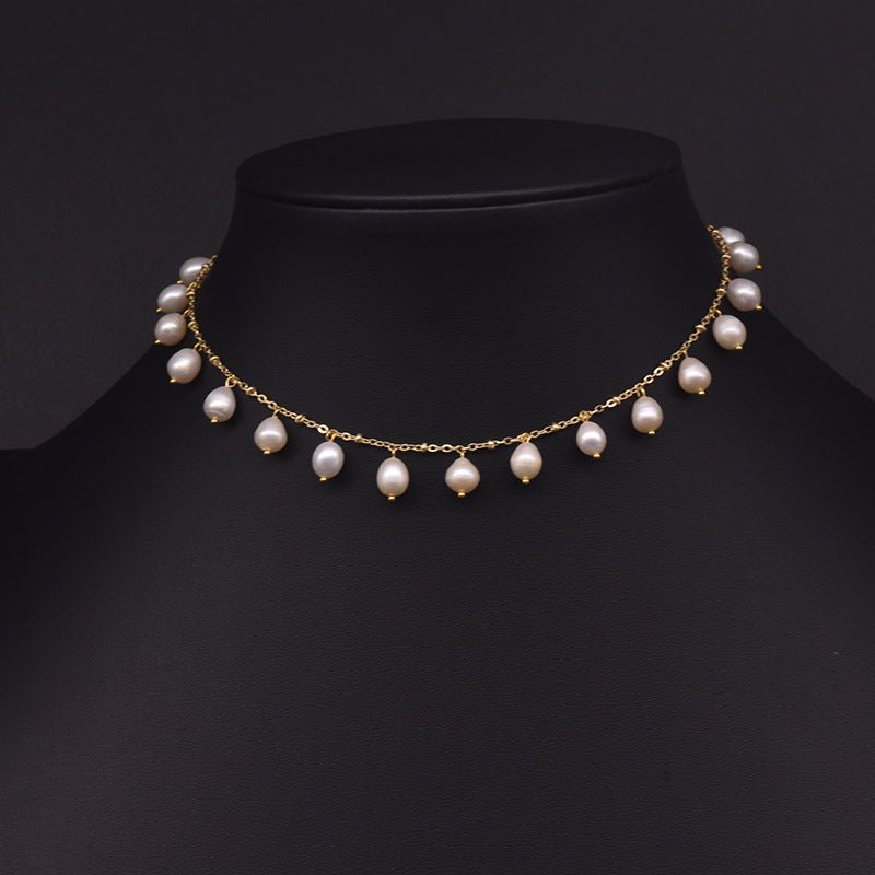 Women'S Fashion Natural Freshwater Pearl Tassel Necklace - TakeCareBaby